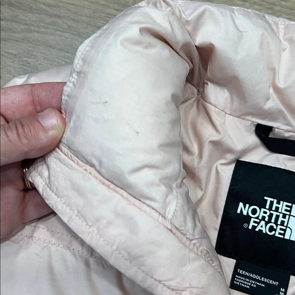 The North Face Retro Nuptse Jacket 700 Down in Pink Moss Size Medium (10-12)